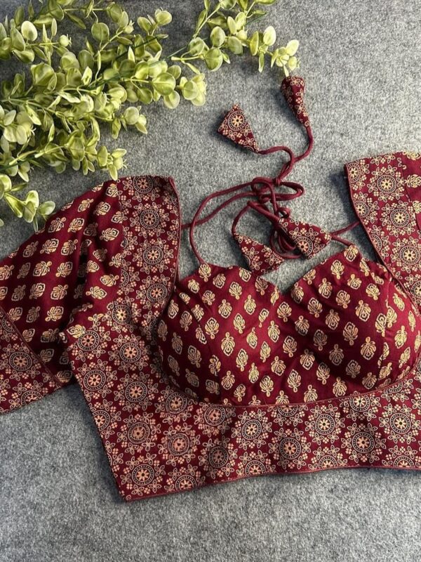 AJRAKH COTTON HALTER NECK BLOUSE