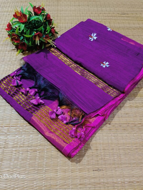 Slub khadi handloom saree