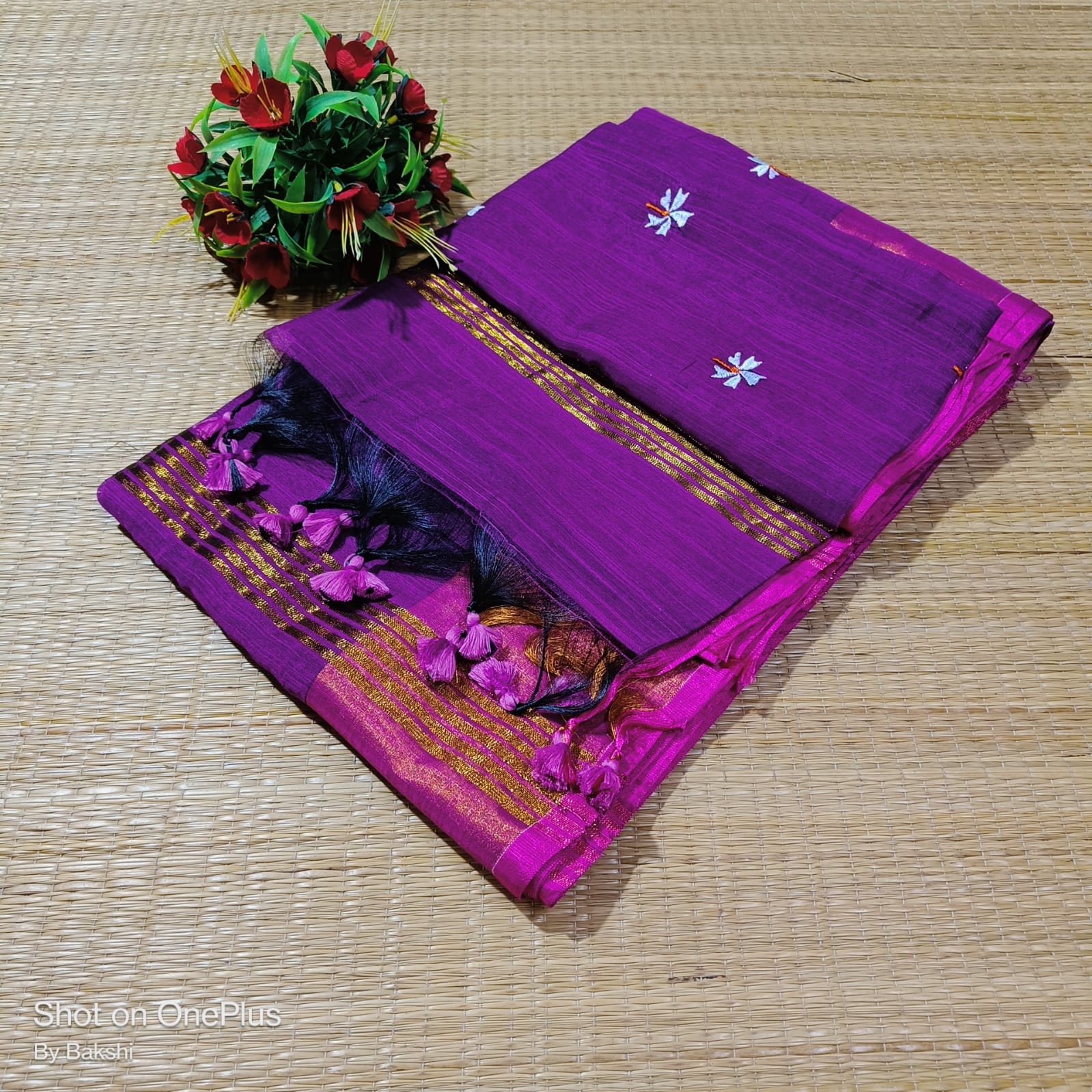 Slub khadi handloom saree