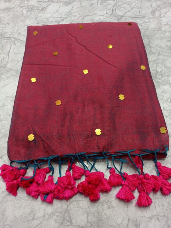 khadi cotton Gini work saree