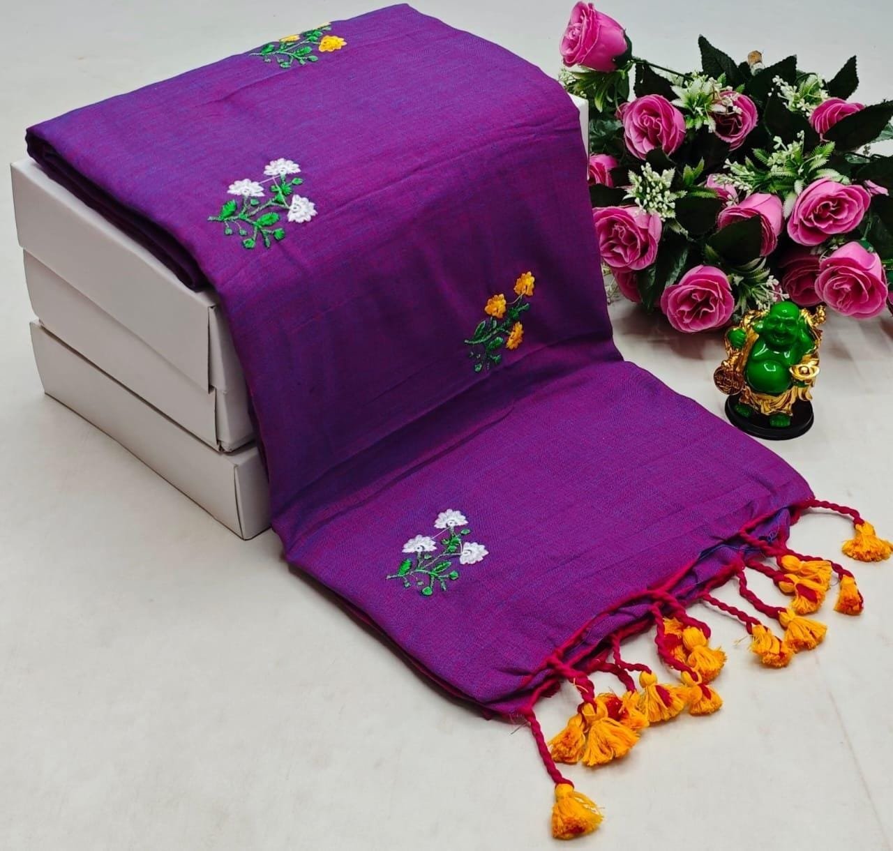khadi cotton embroidery work