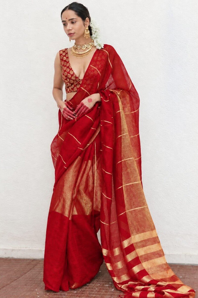 Tissue Linen Saree